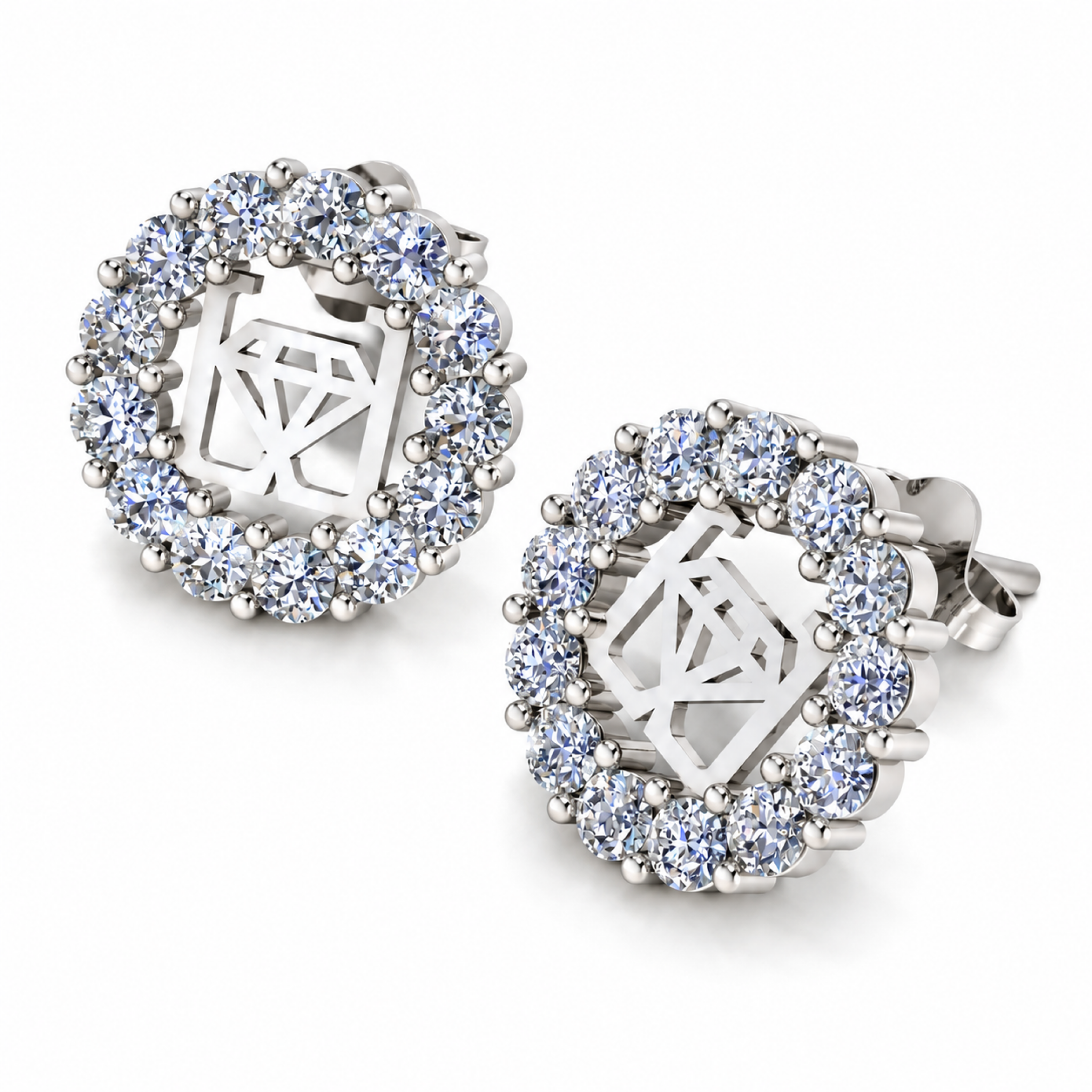 Geometric Halo Diamond Stud Earrings.png