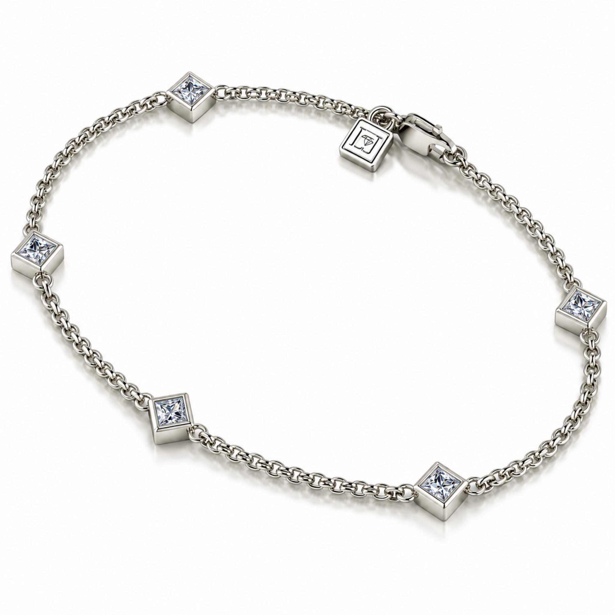 Elegant Square-Diamond Silver Bracelet.png